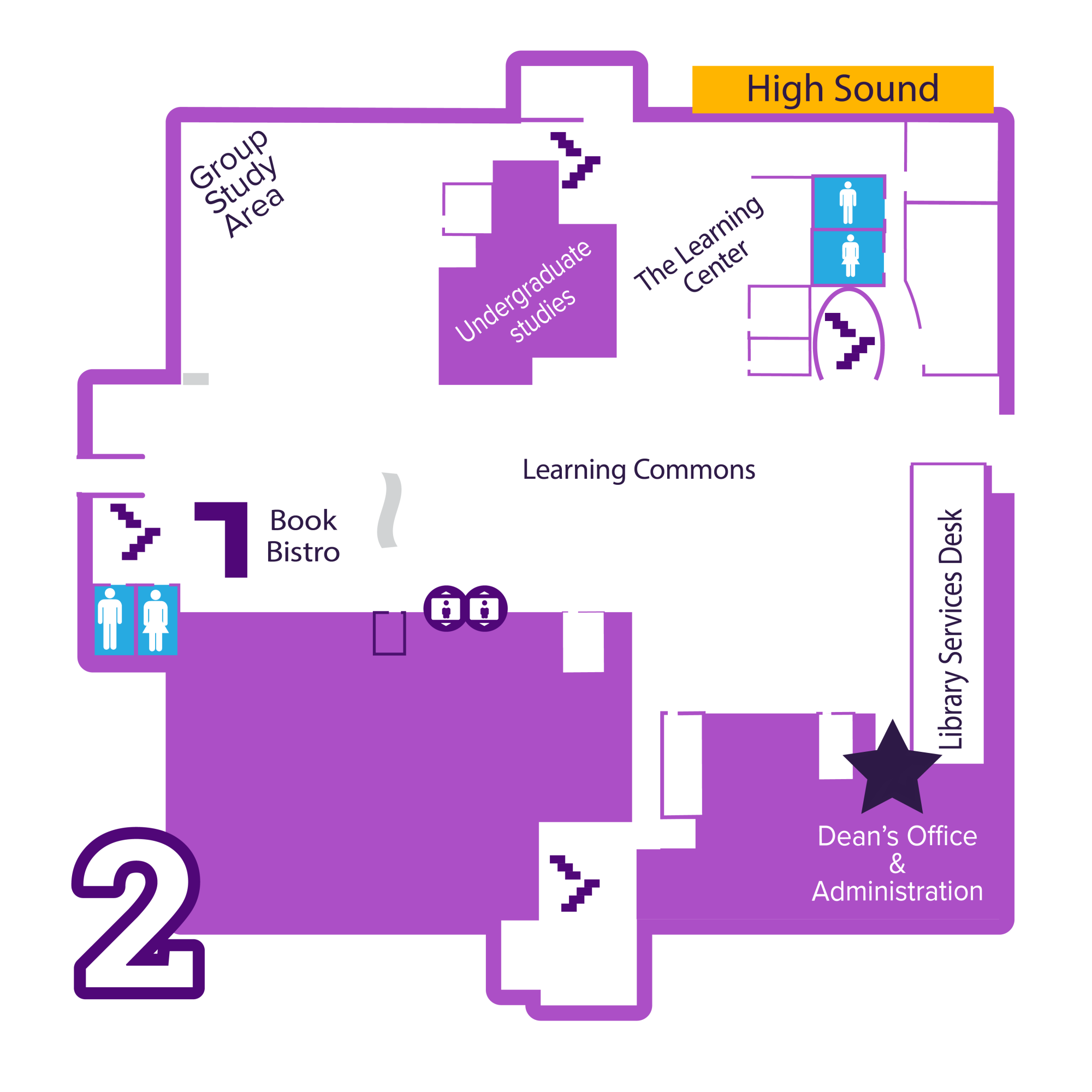 Dean's Office exhibit case map