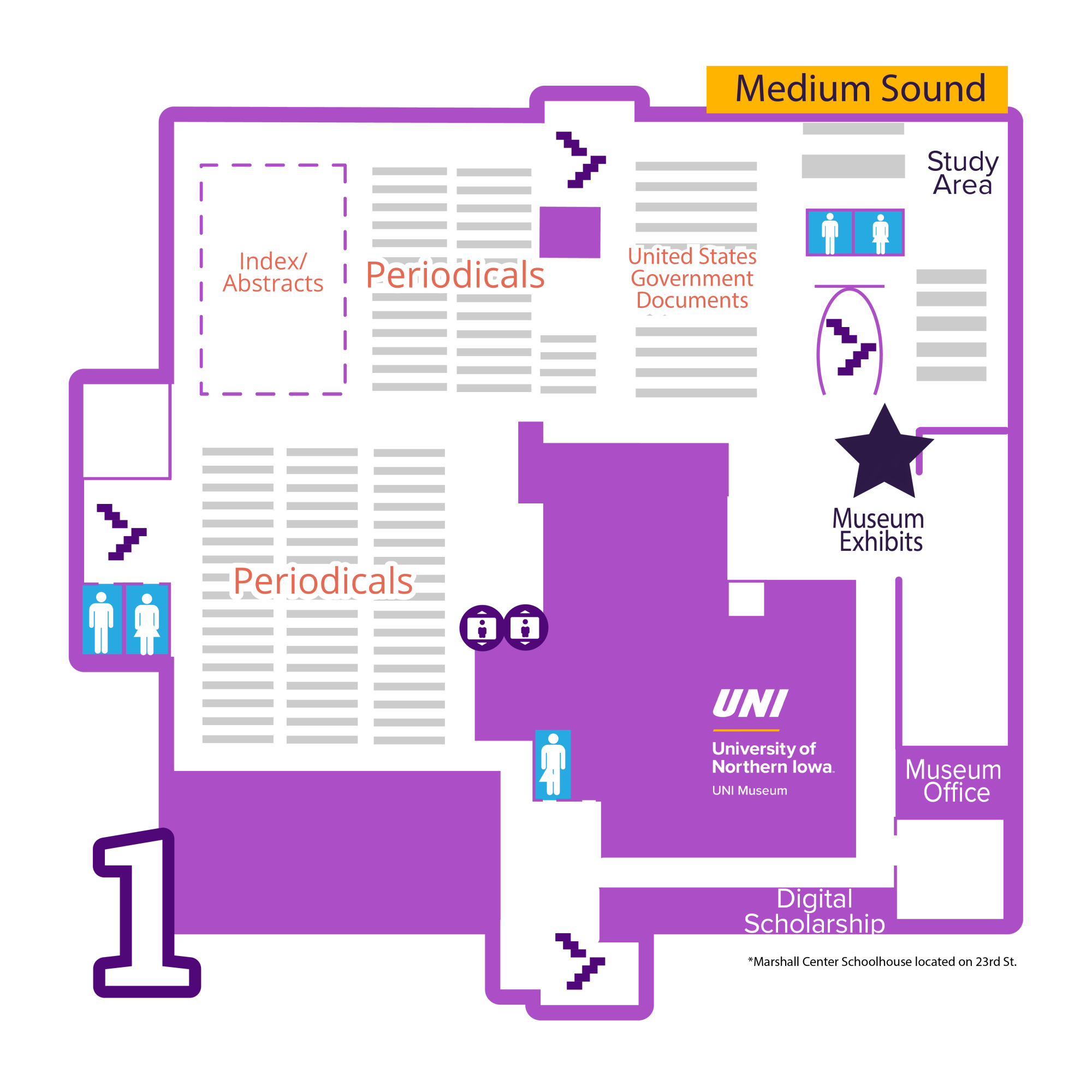 Museum Lobby exhibit case map